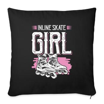 Skate Inline Girls - Housse de coussin décorative 45 x 45 cm - noir - Devant