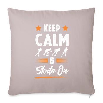 Restez calme patinez - Housse de coussin décorative 45 x 45 cm - taupe clair - Devant