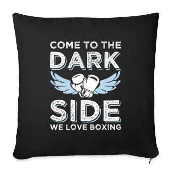 Boxe drôle de dicton - Housse de coussin décorative 45 x 45 cm - noir - Devant