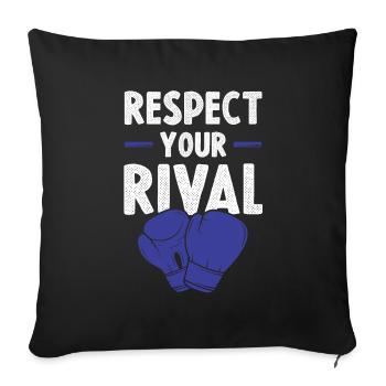 Respect de la boxe - Housse de coussin décorative 45 x 45 cm - noir - Devant