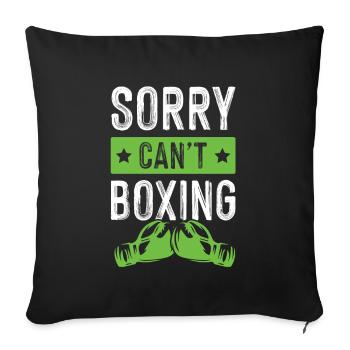 Boxe drôle de dicton - Housse de coussin décorative 45 x 45 cm - noir - Devant