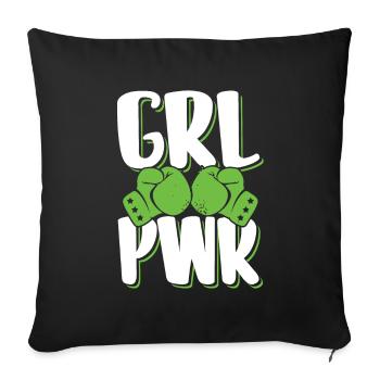 Girl Girl Boxing - Sofa pillowcase 17,3'' x 17,3'' (45 x 45 cm) - black - Front