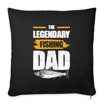 Fishing Papa - Sofa pillowcase 17,3'' x 17,3'' (45 x 45 cm) - black - Front