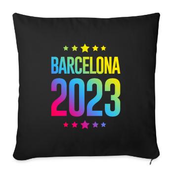 Barcelone 2023 - Housse de coussin décorative 45 x 45 cm - noir - Devant