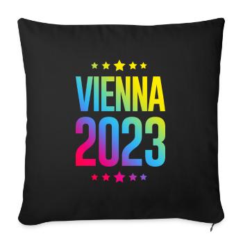 Vienna 2023 Wien - Sofa pillowcase 17,3'' x 17,3'' (45 x 45 cm) - black - Front