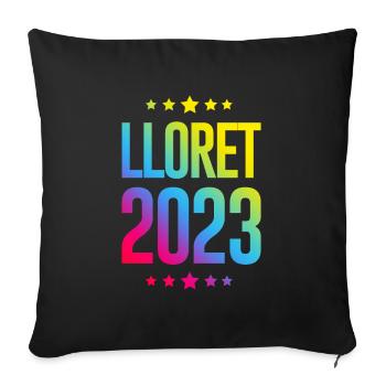 lloret de mar 2023 - Sofa pillowcase 17,3'' x 17,3'' (45 x 45 cm) - black - Front