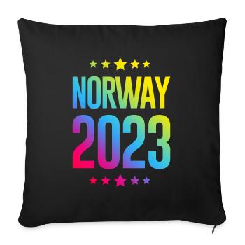 Norway 2023 - Sofa pillowcase 17,3'' x 17,3'' (45 x 45 cm) - black - Front