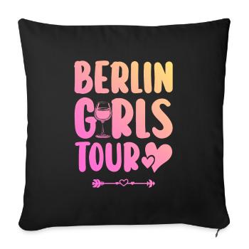 Berlin Party Team - Sofa pillowcase 17,3'' x 17,3'' (45 x 45 cm) - black - Front