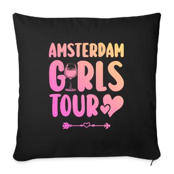 Amsterdam Girls Tour - Housse de coussin décorative 45 x 45 cm - noir - Devant