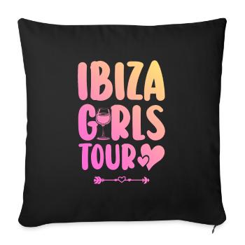 Ibiza Party Team - Sofa pillowcase 17,3'' x 17,3'' (45 x 45 cm) - black - Front