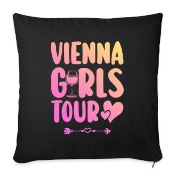 Vienna Party Team Wien - Sofa pillowcase 17,3'' x 17,3'' (45 x 45 cm) - black - Front