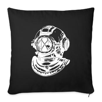 Diving Helmet Apnea Vintage Diving - Sofa pillowcase 17,3'' x 17,3'' (45 x 45 cm) - black - Front
