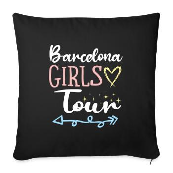 Barcelona Girls Tour - Housse de coussin décorative 45 x 45 cm - noir - Devant