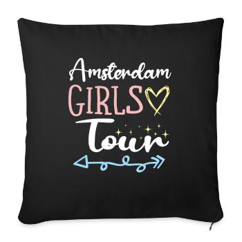 Amsterdam Girls Tour - Housse de coussin décorative 45 x 45 cm - noir - Devant
