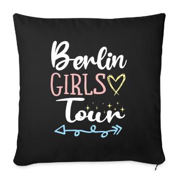 Berlin Girls Tour - Sofa pillowcase 17,3'' x 17,3'' (45 x 45 cm) - black - Front