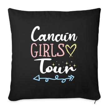Visite des filles de Cancun - Housse de coussin décorative 45 x 45 cm - noir - Devant