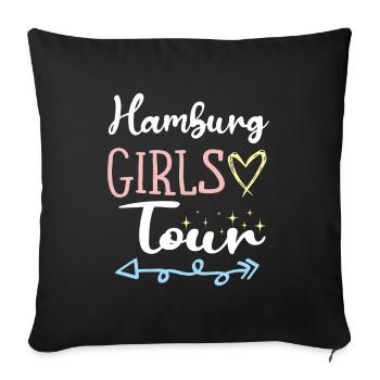 Visite des filles de Hambourg - Housse de coussin décorative 45 x 45 cm - noir - Devant