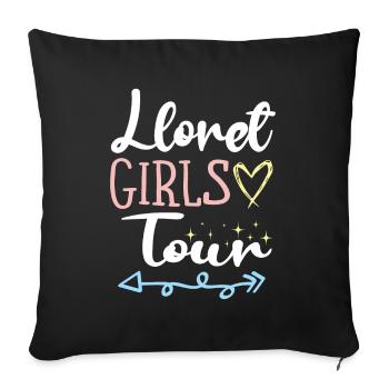 Lloret De Mar Girls Tour - Housse de coussin décorative 45 x 45 cm - noir - Devant