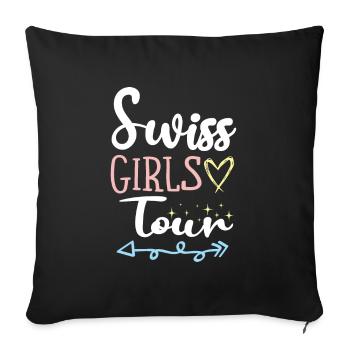 Tour de Suisse pour les filles - Housse de coussin décorative 45 x 45 cm - noir - Devant