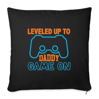 Dad Level Unlocked - Niveau jusqu’à Daddy Loading - Housse de coussin décorative 45 x 45 cm - noir - Devant