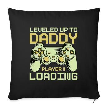 Dad Level Unlocked - Niveau jusqu’à Daddy Loading - Housse de coussin décorative 45 x 45 cm - noir - Devant