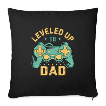 Niveau papa débloqué - Niveau supérieur à papa - Housse de coussin décorative 45 x 45 cm - noir - Devant