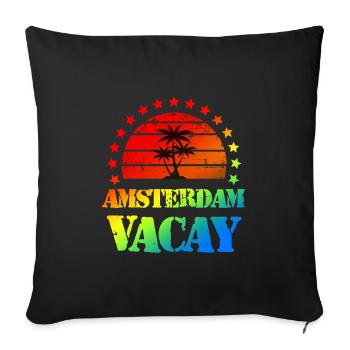 Amsterdam Holidays - Sofa pillowcase 17,3'' x 17,3'' (45 x 45 cm) - black - Front