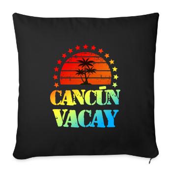 Cancun Vacations - Sofa pillowcase 17,3'' x 17,3'' (45 x 45 cm) - black - Front