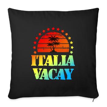 Tourisme Italie - Housse de coussin décorative 45 x 45 cm - noir - Devant