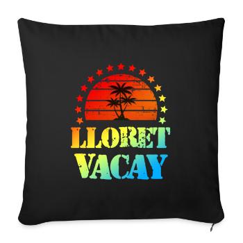Lloret De Mar Holidays - Sofa pillowcase 17,3'' x 17,3'' (45 x 45 cm) - black - Front