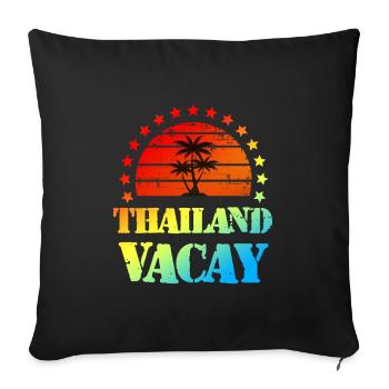 Vacances en Thaïlande - Housse de coussin décorative 45 x 45 cm - noir - Devant
