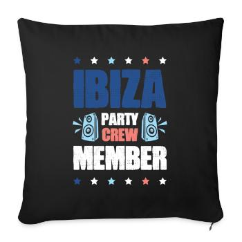 Ibiza Party Crew - Sofa pillowcase 17,3'' x 17,3'' (45 x 45 cm) - black - Front
