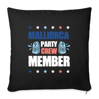 Mallorca Party Crew - Sofa pillowcase 17,3'' x 17,3'' (45 x 45 cm) - black - Front