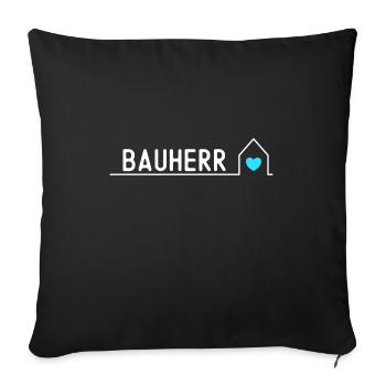 Builder 2023 Home Construction Site House Construction Owner - Sofa pillowcase 17,3'' x 17,3'' (45 x 45 cm) - black - Front