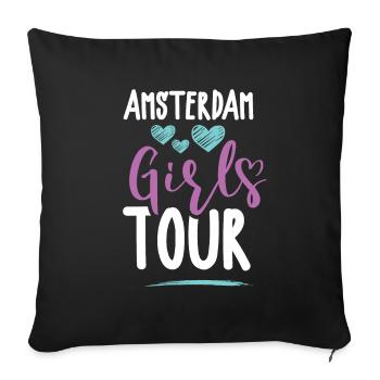 Amsterdam Girls Tour - Housse de coussin décorative 45 x 45 cm - noir - Devant