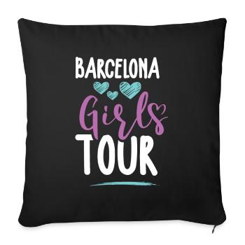 Barcelona Girls Tour - Housse de coussin décorative 45 x 45 cm - noir - Devant