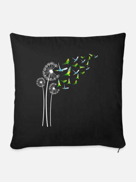 Wellensittich Löwenzahnblüte für Löwenzahnsittich - Sofakissenbezug 45 x 45 cm - Schwarz