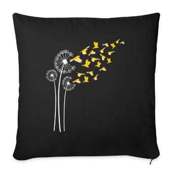 Canary Dandelion Flower For Dandelions Lover - Sofa pillowcase 17,3'' x 17,3'' (45 x 45 cm) - black - Front