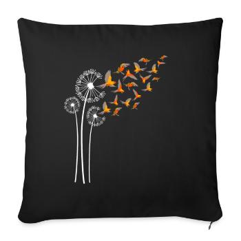 Conure Dandelion Flower For Dandelions and Parrot - Sofa pillowcase 17,3'' x 17,3'' (45 x 45 cm) - black - Front