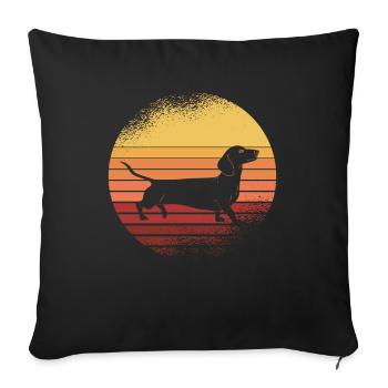 Dachshund Dog Owner Dog Owner Gift Idea - Sofa pillowcase 17,3'' x 17,3'' (45 x 45 cm) - black - Front