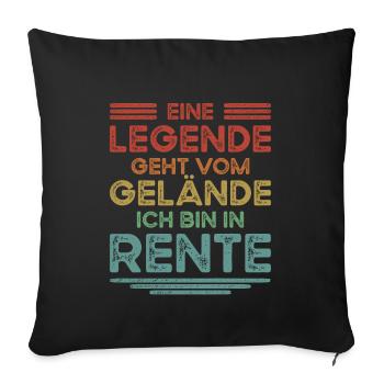 Verabschiedung Rente Renteneintritt Retro Rentner - Sofakissenbezug 45 x 45 cm - Schwarz - Vorne