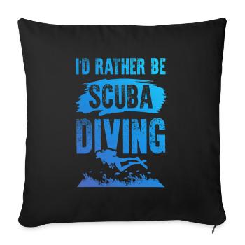 Diving scuba diving - Sofa pillowcase 17,3'' x 17,3'' (45 x 45 cm) - black - Front