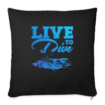 La vie pour plonger - Housse de coussin décorative 45 x 45 cm - noir - Devant