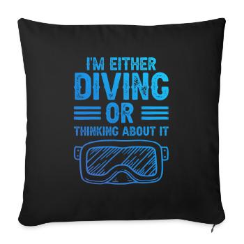 Diving scuba diving - Sofa pillowcase 17,3'' x 17,3'' (45 x 45 cm) - black - Front