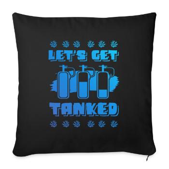 Diving scuba diving - Sofa pillowcase 17,3'' x 17,3'' (45 x 45 cm) - black - Front