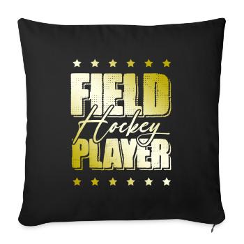Field hockey players - Sofa pillowcase 17,3'' x 17,3'' (45 x 45 cm) - black - Front