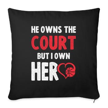 Basketball Sport - Sofa pillowcase 17,3'' x 17,3'' (45 x 45 cm) - black - Front