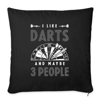 Darts Sport - Sofa pillowcase 17,3'' x 17,3'' (45 x 45 cm) - black - Front