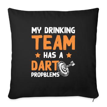 Darts Team - Sofa pillowcase 17,3'' x 17,3'' (45 x 45 cm) - black - Front