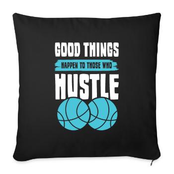 hustle basketball - Sofakissenbezug 45 x 45 cm - Schwarz - Vorne